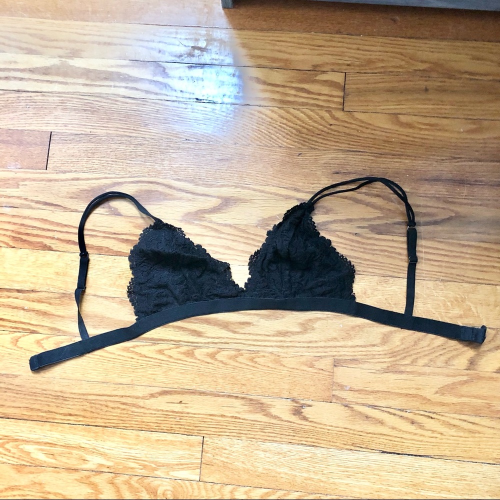 NOLLIE | BLACK LACE UNLINED BRALETTE SMALL